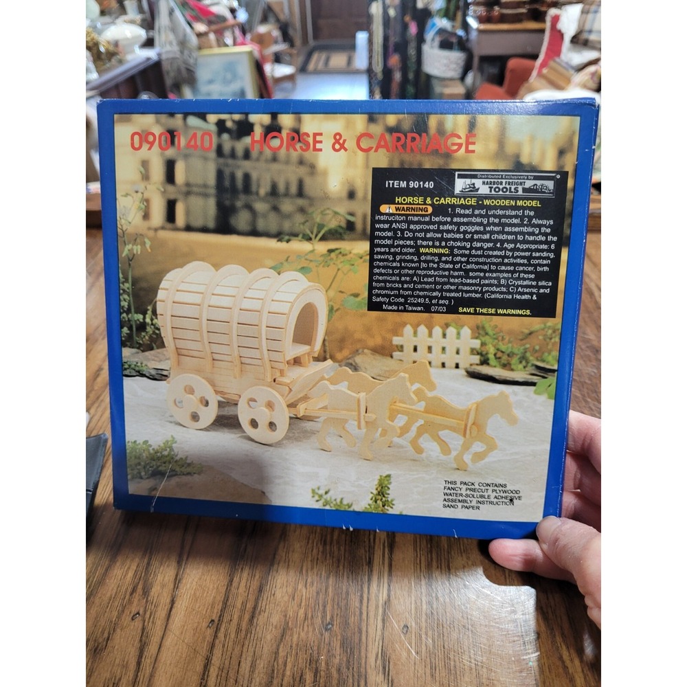 Horse and Carriage wooden model toy